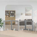 vidaXL Összecsukható kutyakerítés állványokkal 4 pcs Szürke Sonoma