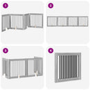 vidaXL Összecsukható kutyakerítés állványokkal 4 pcs Szürke Sonoma