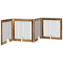 vidaXL Összecsukható kutyakerítés állványokkal 4 pcs Antik Fa 401 cm