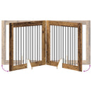 vidaXL Összecsukható kutyakerítés állványokkal 4 pcs Antik Fa 401 cm