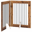 vidaXL Összecsukható kutyakerítés állványokkal 2 pcs Antik Fa 160,5 cm