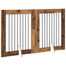 vidaXL Összecsukható kutyakerítés állványokkal 2 pcs Antik Fa 160,5 cm