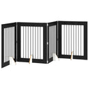 vidaXL Összecsukható kutyakerítés állványokkal 4 pcs Fekete Tölgy