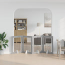 vidaXL Összecsukható kutyakerítés állványokkal 4 pcs Szürke Sonoma