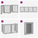 vidaXL Összecsukható kutyakerítés állványokkal 4 pcs Szürke Sonoma