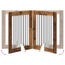 vidaXL Összecsukható kutyakerítés állványokkal 4 pcs Antik Fa 321 cm