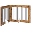 vidaXL Összecsukható kutyakerítés állványokkal 2 pcs Antik Fa 200,5 cm