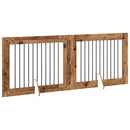 vidaXL Összecsukható kutyakerítés állványokkal 2 pcs Antik Fa 200,5 cm