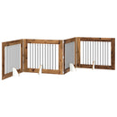 vidaXL Összecsukható kutyakerítés állványokkal 4 pcs Antik Fa 401 cm