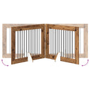 vidaXL Összecsukható kutyakerítés állványokkal 4 pcs Antik Fa 401 cm