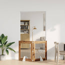 vidaXL Összecsukható kutyakerítés állványokkal 2 pcs Antik Fa 160,5 cm