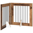 vidaXL Összecsukható kutyakerítés állványokkal 2 pcs Antik Fa 160,5 cm