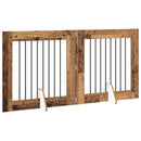 vidaXL Összecsukható kutyakerítés állványokkal 2 pcs Antik Fa 160,5 cm
