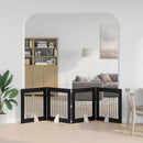vidaXL Összecsukható kutyakerítés állványokkal 4 pcs Fekete Tölgy