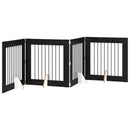 vidaXL Összecsukható kutyakerítés állványokkal 4 pcs Fekete Tölgy