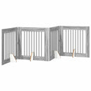 vidaXL Összecsukható kutyakerítés állványokkal 4 pcs Szürke Sonoma