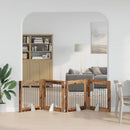 vidaXL Összecsukható kutyakerítés állványokkal 4 pcs Antik Fa 321 cm
