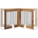 vidaXL Összecsukható kutyakerítés állványokkal 4 pcs Antik Fa 321 cm