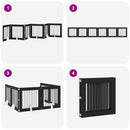 vidaXL Összecsukható kutyakerítés állványokkal 6 pcs Fekete Tölgy