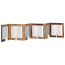 vidaXL Összecsukható kutyakerítés állványokkal 6 pcs Antik Fa 482 cm