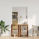 vidaXL Összecsukható kutyakerítés állványokkal 2 pcs Antik Fa 120,5 cm