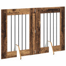 vidaXL Összecsukható kutyakerítés állványokkal 2 pcs Antik Fa 120,5 cm