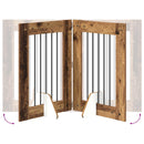 vidaXL Összecsukható kutyakerítés állványokkal 2 pcs Antik Fa 120,5 cm