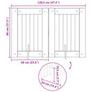 vidaXL Összecsukható kutyakerítés állványokkal 2 pcs Antik Fa 120,5 cm