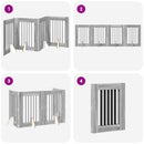 vidaXL Összecsukható kutyakerítés állványokkal 4 pcs Szürke Sonoma
