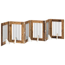 vidaXL Összecsukható kutyakerítés állványokkal 6 pcs Antik Fa 362 cm