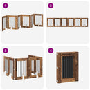vidaXL Összecsukható kutyakerítés állványokkal 6 pcs Antik Fa 362 cm