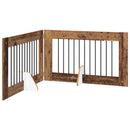 vidaXL Összecsukható kutyakerítés állványokkal 2 pcs Antik Fa 200,5 cm