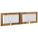 vidaXL Összecsukható kutyakerítés állványokkal 2 pcs Antik Fa 200,5 cm