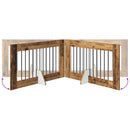 vidaXL Összecsukható kutyakerítés állványokkal 2 pcs Antik Fa 200,5 cm