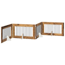 vidaXL Összecsukható kutyakerítés állványokkal 4 pcs Antik Fa 401 cm