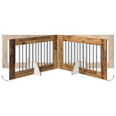 vidaXL Összecsukható kutyakerítés állványokkal 4 pcs Antik Fa 401 cm