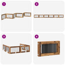 vidaXL Összecsukható kutyakerítés állványokkal 6 pcs Antik Fa 602 cm