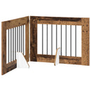 vidaXL Összecsukható kutyakerítés állványokkal 2 pcs Antik Fa 160,5 cm