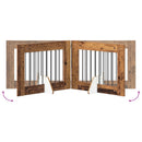 vidaXL Összecsukható kutyakerítés állványokkal 4 pcs Antik Fa 321 cm