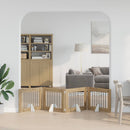 vidaXL Összecsukható kutyakerítés állványokkal 4 pcs Kézműves Tölgy