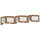 vidaXL Összecsukható kutyakerítés állványokkal 6 pcs Antik Fa 482 cm