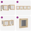 vidaXL Összecsukható kutyakerítés állványokkal 4 pcs Sonoma Tölgy