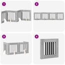 vidaXL Összecsukható kutyakerítés állványokkal 4 pcs Szürke Sonoma