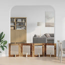 vidaXL Összecsukható kutyakerítés állványokkal 4 pcs Antik Fa 241 cm