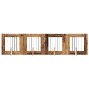 vidaXL Összecsukható kutyakerítés állványokkal 4 pcs Antik Fa 241 cm