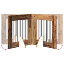 vidaXL Összecsukható kutyakerítés állványokkal 4 pcs Antik Fa 241 cm