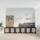 vidaXL Összecsukható kutyakerítés állványokkal 6 pcs Fekete Tölgy