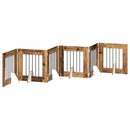 vidaXL Összecsukható kutyakerítés állványokkal 6 pcs Antik Fa 362 cm