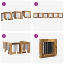 vidaXL Összecsukható kutyakerítés állványokkal 6 pcs Antik Fa 362 cm