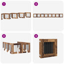 vidaXL Összecsukható kutyakerítés állványokkal 8 pcs Antik Fa 60 cm